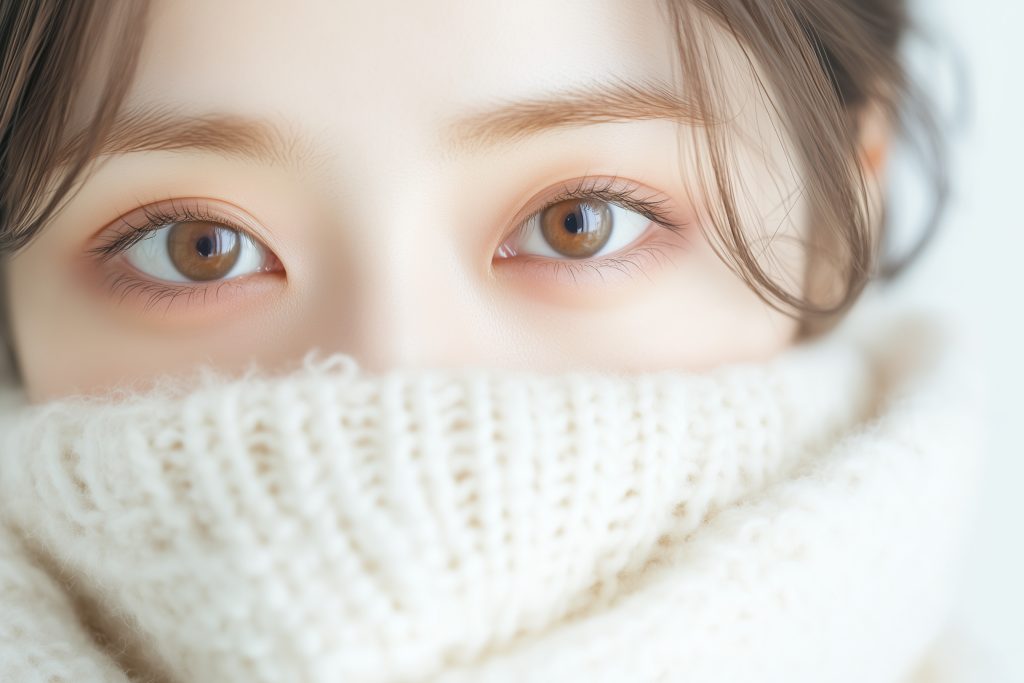 二重まぶたの女性