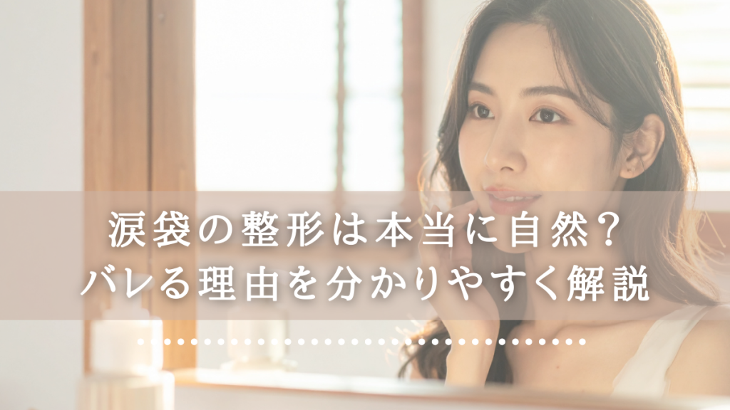 涙袋の整形は本当に自然？バレる理由を分かりやすく解説