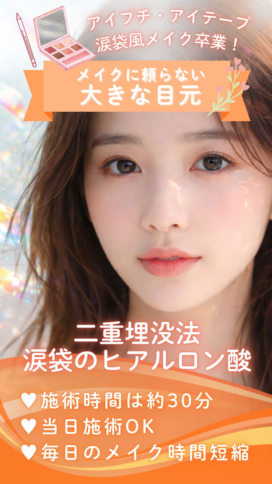 メイクに頼らない大きな目元