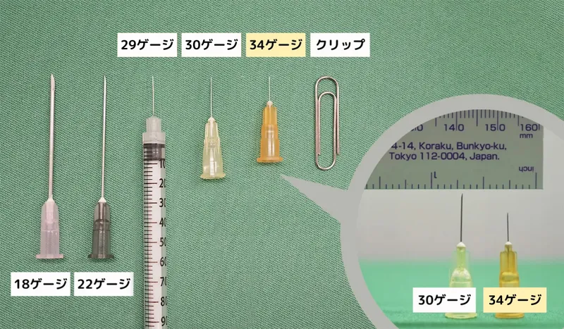 スキンボトックスで使用する針の細さ