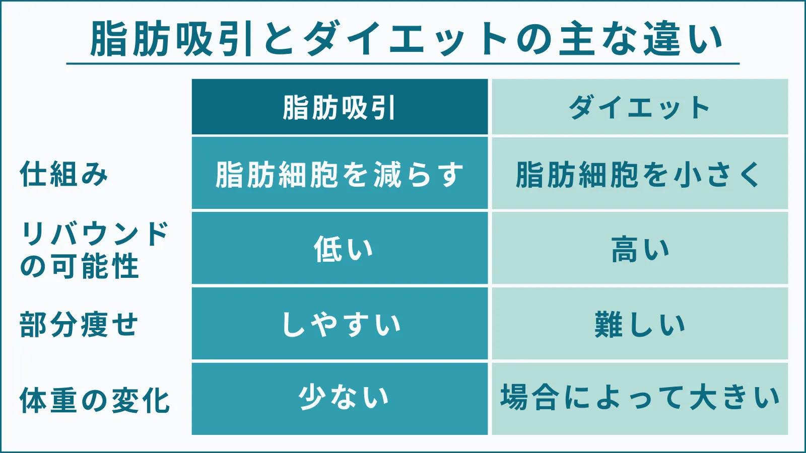 脂肪吸引とダイエットの違い