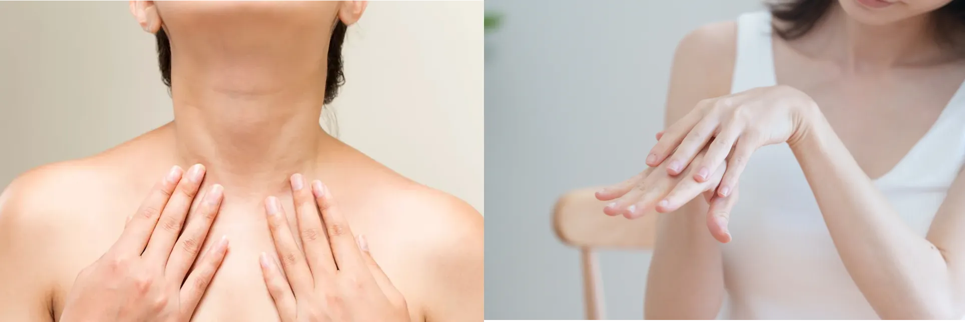 首と手のしわ治療について