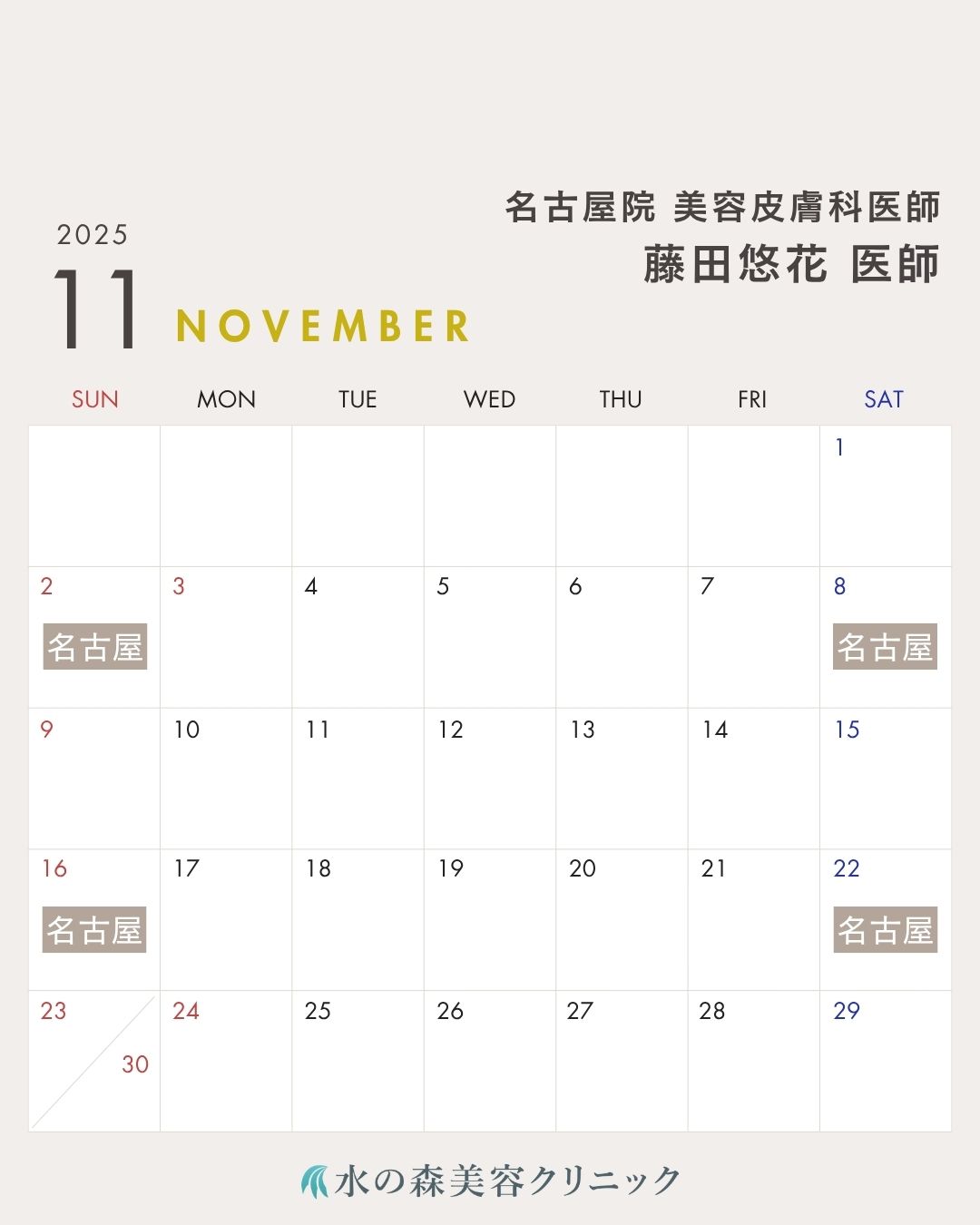 藤田医師カレンダー