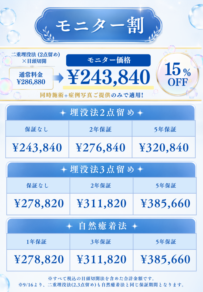 モニター料金表